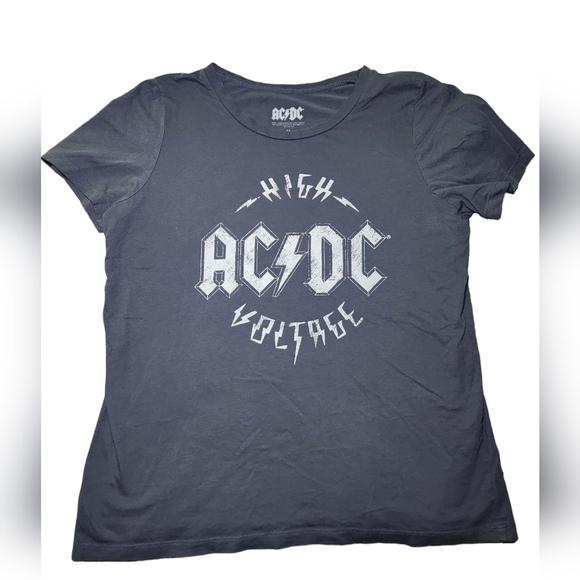 ACDC High‎ Voltage Gray/Blue Hard Rock Band Graphic Tee Short Sleeve Size Medium - Picture 1 of 7